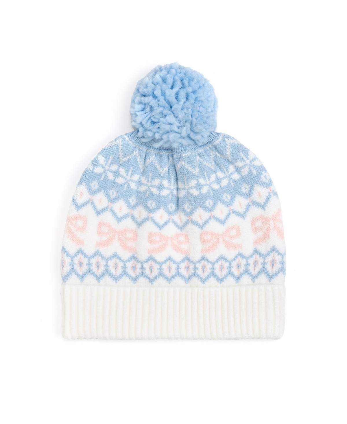 Sweet Wink Girls' Frost Fair Isle Pom-Pom Beanie