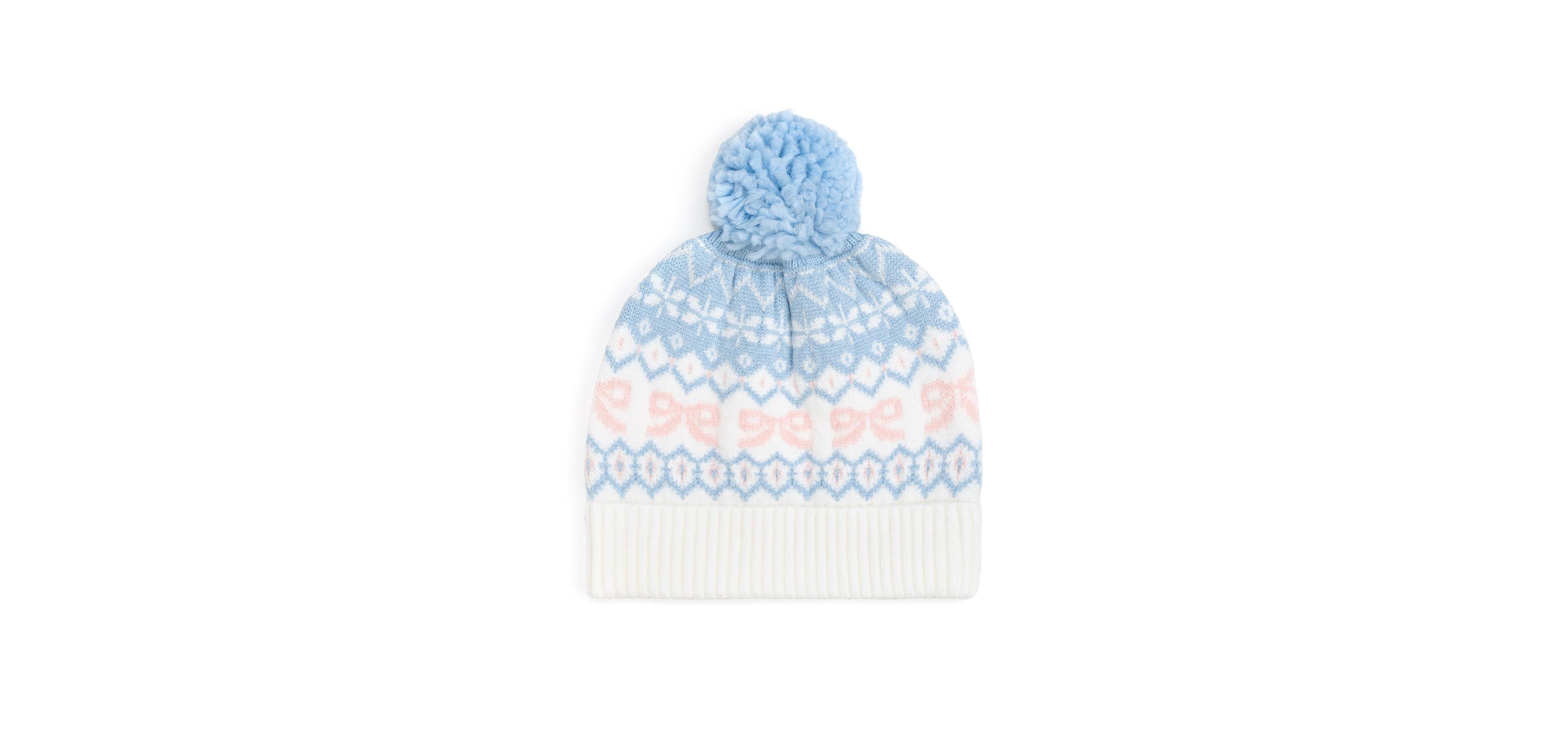 Sweet Wink Girls' Frost Fair Isle Pom-Pom Beanie