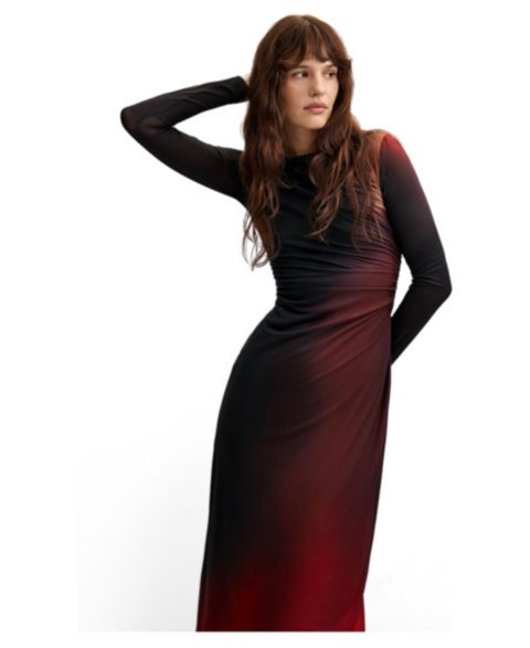 Женское платье Desigual Long-sleeved knit, цвет: Чёрный