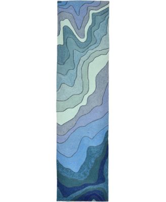 Ravella 2267 Mykonos Blue 2' x 8' Indoor/Outdoor Runner Area Rug