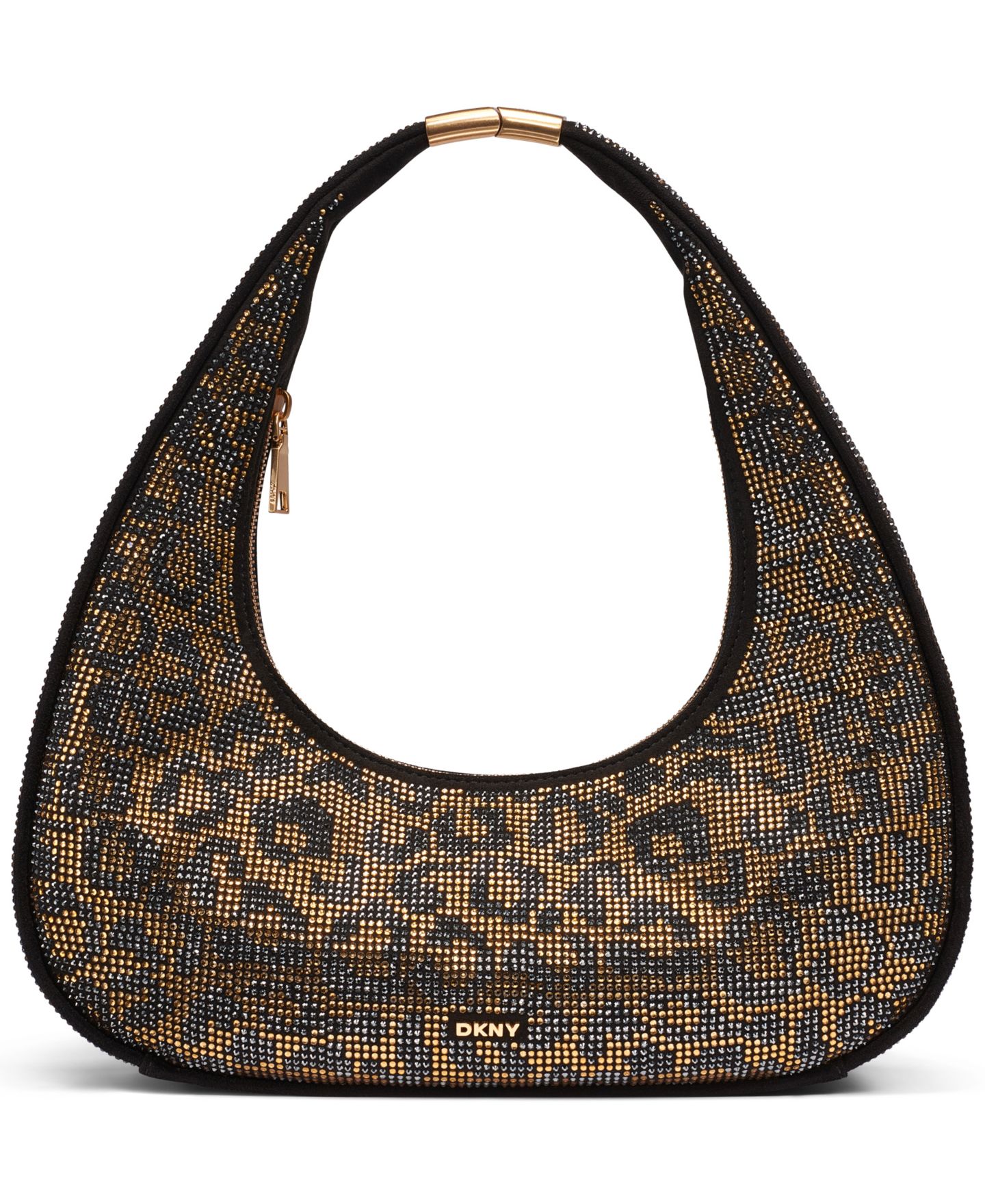 Женская сумка DKNY Margot Animal Print Embellished Medium Shoulder Handbag, цвет: Леопардовый — фото 1