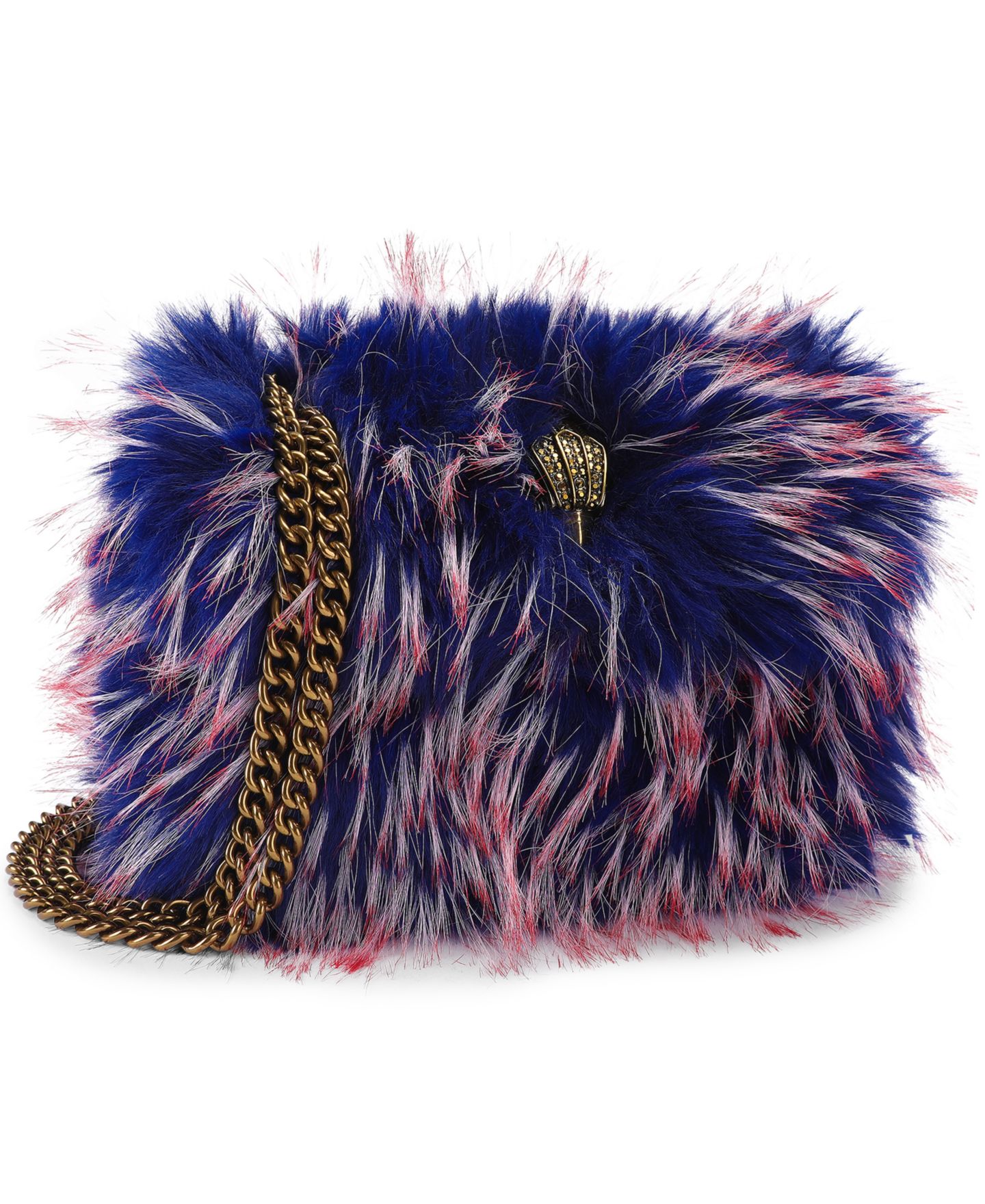Женская сумка Kurt Geiger London Mini Kensington Faux Fur Shoulder, цвет: Синий — фото 2