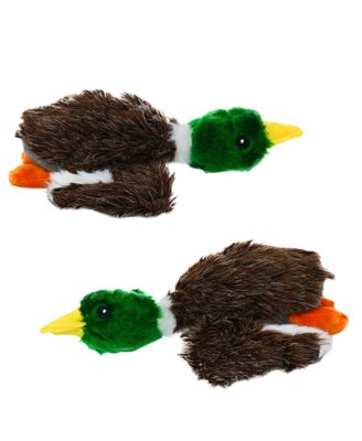 Jr Nature Flying Duck 2 Pack, Durable Plush Squeaky Dog Toy