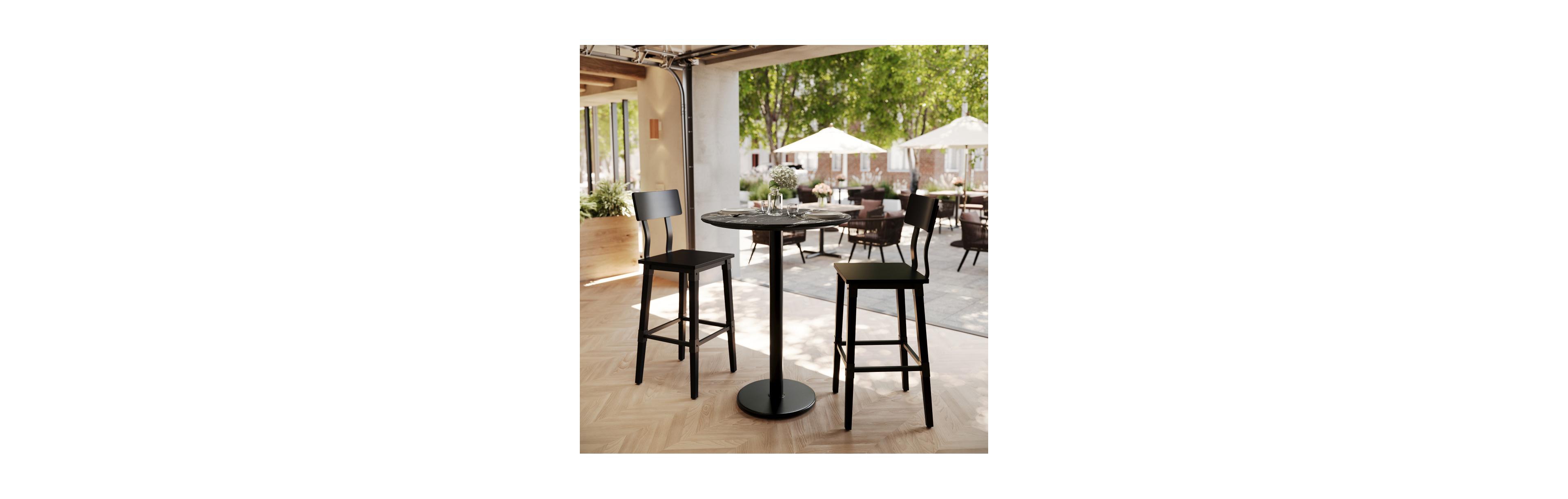 Emma+Oliver PureShield Tabletop with Seam-Free Surface Innovation and Bar Height Base
