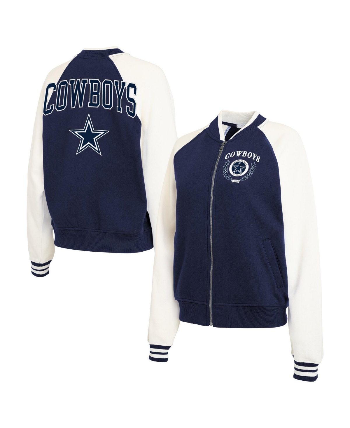Wear by Erin Andrews Women's Dallas Cowboys Full-Zip Fleece Varsity Jacket