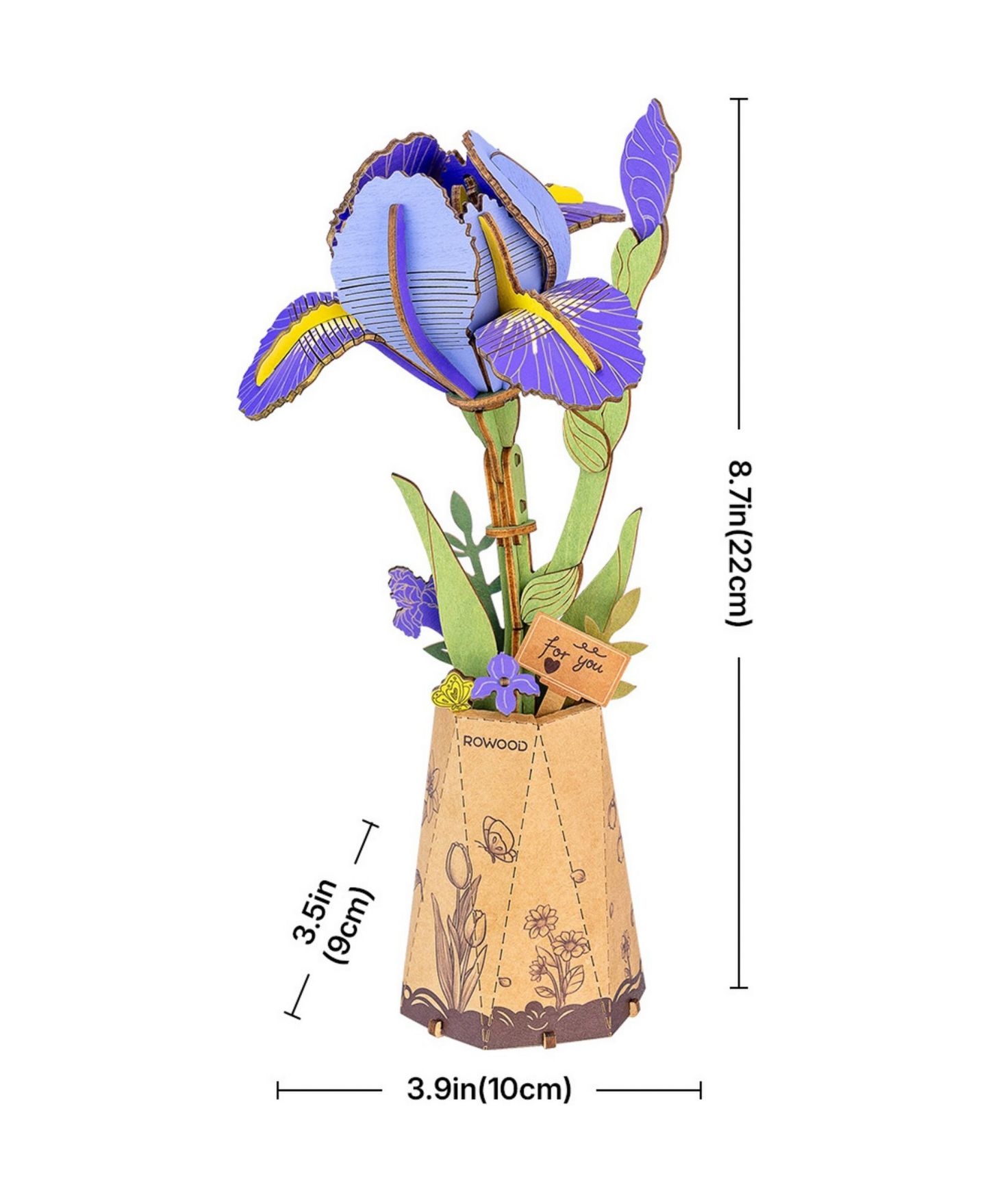 Детский конструктор Robotime Purple Iris 3D Wooden Puzzle Building Kit, Ages 14+ — фото 3