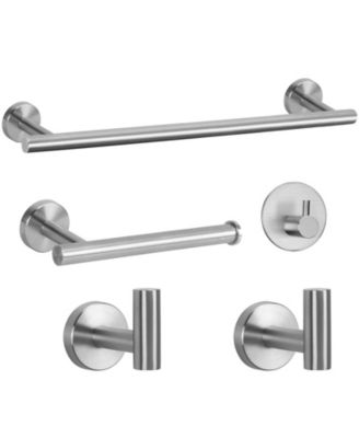 5 Bathroom Hardware Set S304 Stainless Steel Towel Bar Toilet Paper Holder Hooks 16