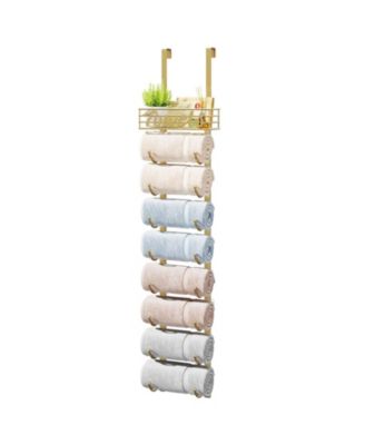 9 Tier Towel Rack Over Door Wall Mount Organizer Hardware