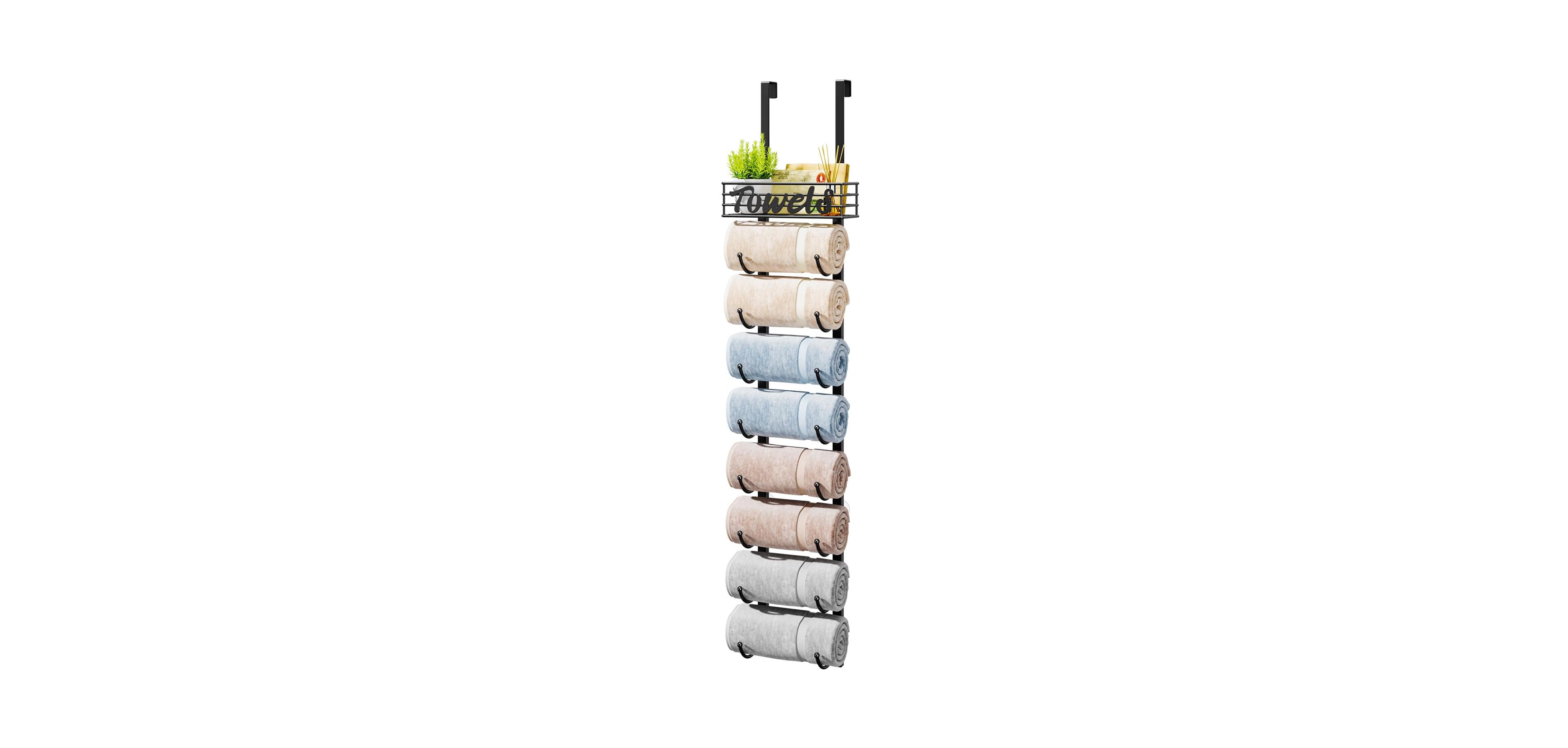 Cyqbd 9 Tier Towel Rack Over Door Wall Mount Organizer Hardware