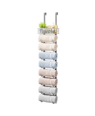 9 Tier Towel Rack Over Door Wall Mount Organizer Hardware