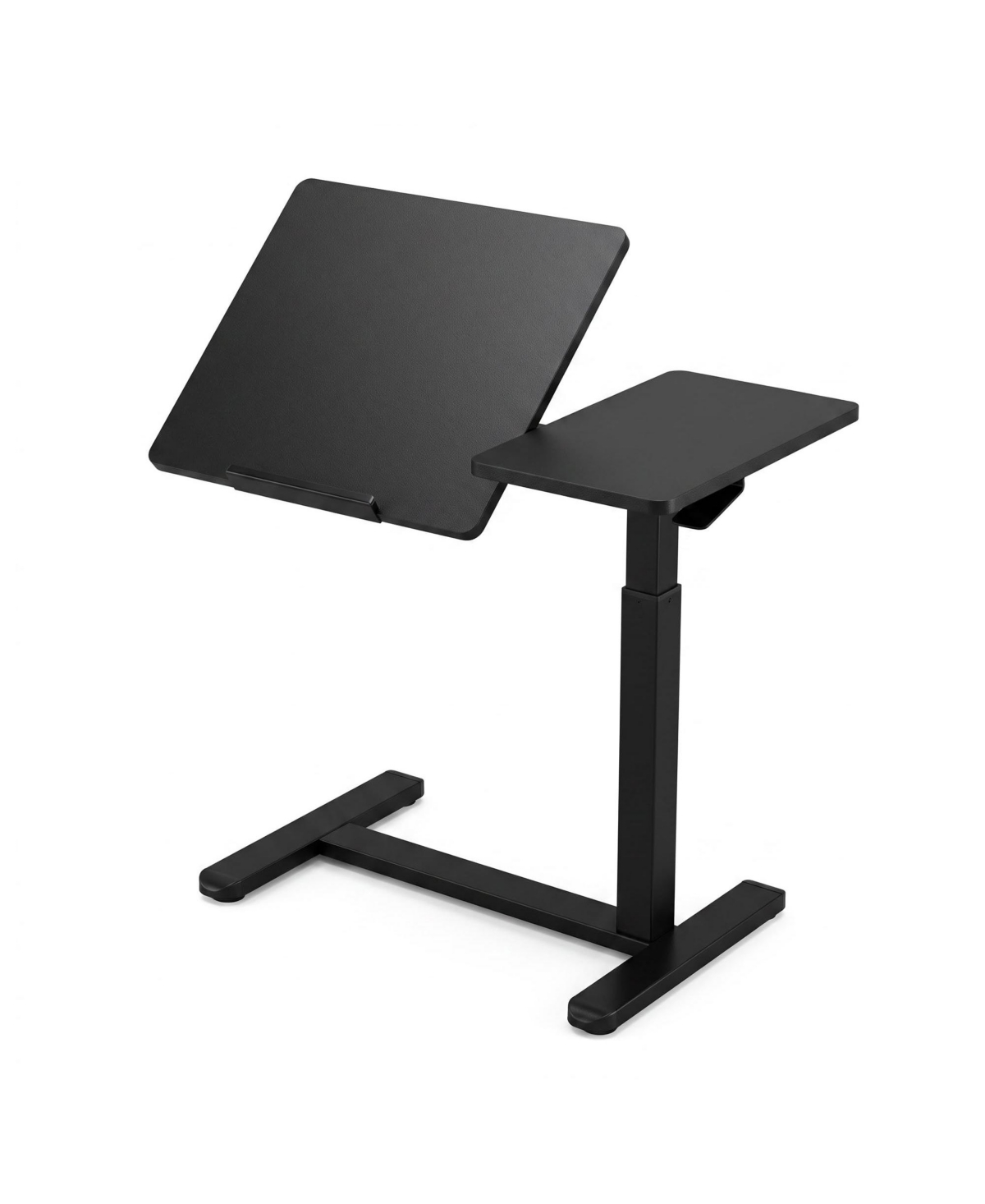 homfan Overbed Table with Wheels, Adjustable Rolling Laptop Desk with Tilting Top, Gas Spring Lift for Bed, Sofa and Home Office