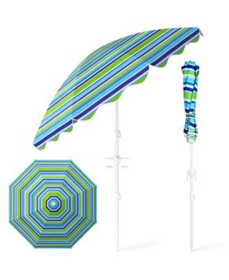 6.5 FT Beach Umbrella UPF 50+ with Sand Anchor for Garden Pool
