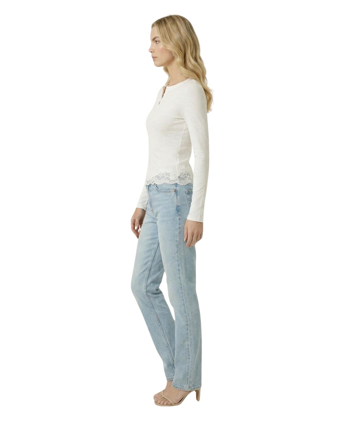 Женский топ Modenaire Henley Long-Sleeve Fitted — фото 3