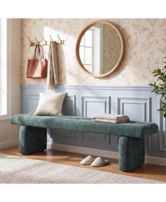 63" Upholstered Entryway Bench, Modern Shoe Bench for Entryway