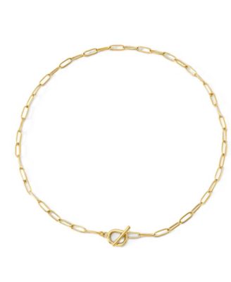 Gold-Tone Paperclip Chain Toggle Clasp Necklace, 18"