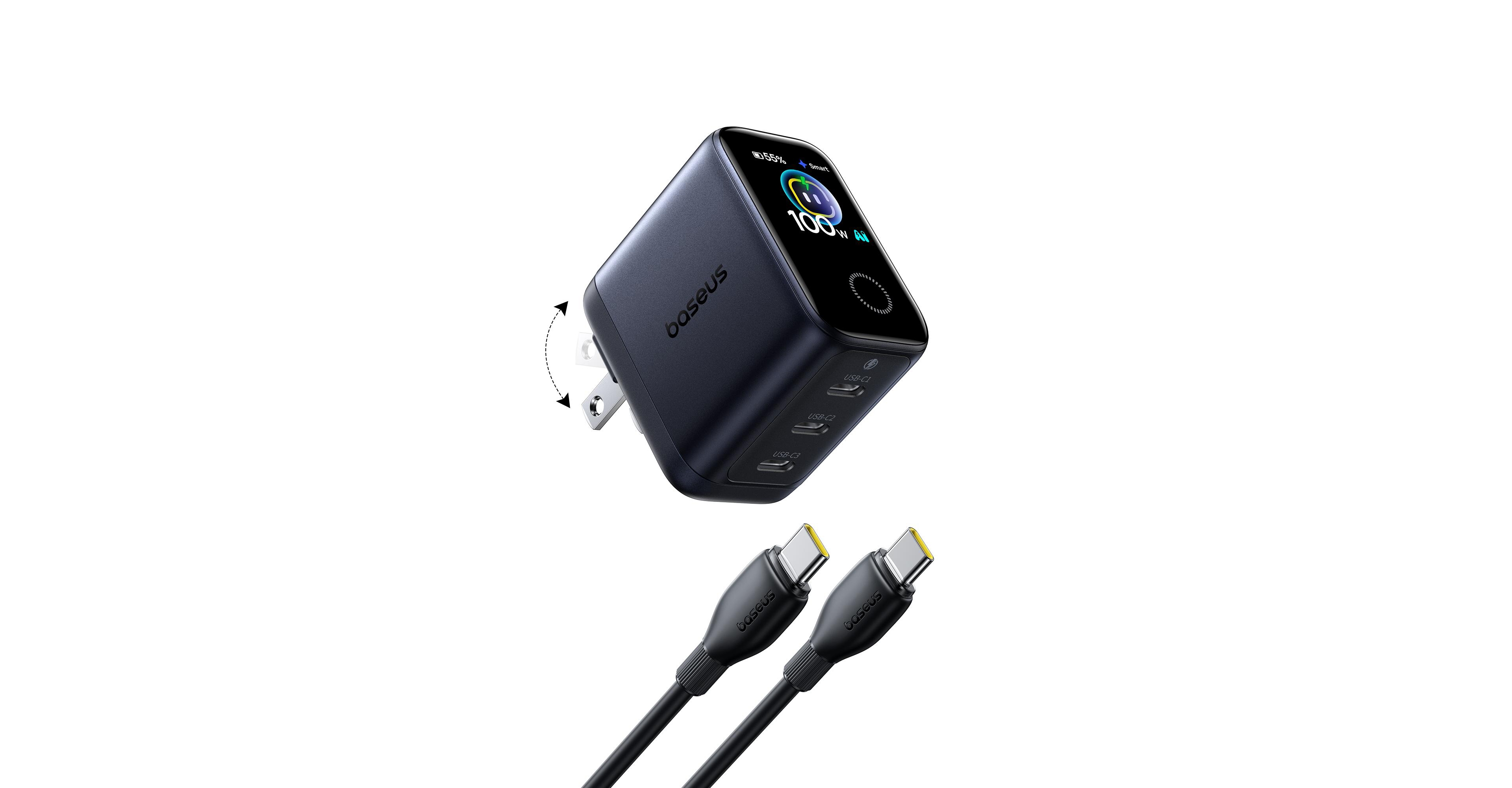Baseus PicoGo Pro 100W Fast Charging Triple Usb-c Charger for Devices