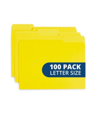 100 File Folders 1/3 Cut Tab Colored for Office Home Classroom