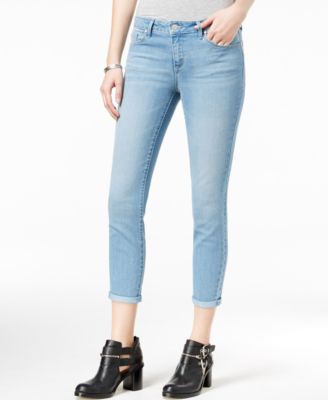 Jessica Simpson - Juniors' Forever Rolled Light Blue Wash Skinny Jeans