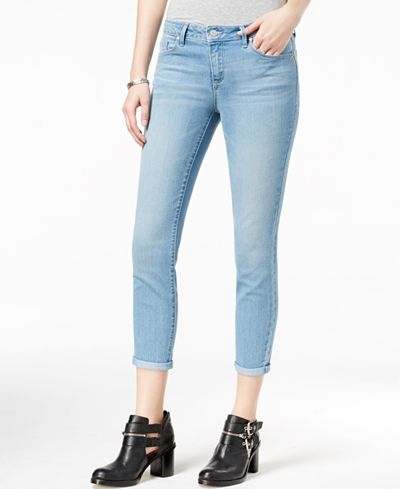 Jessica Simpson Juniors' Forever Rolled Light Blue Wash Skinny Jeans ...