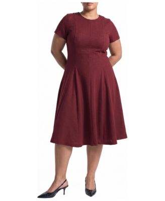 Plus Size US x Abisola Ponte Tweed Midi Dress