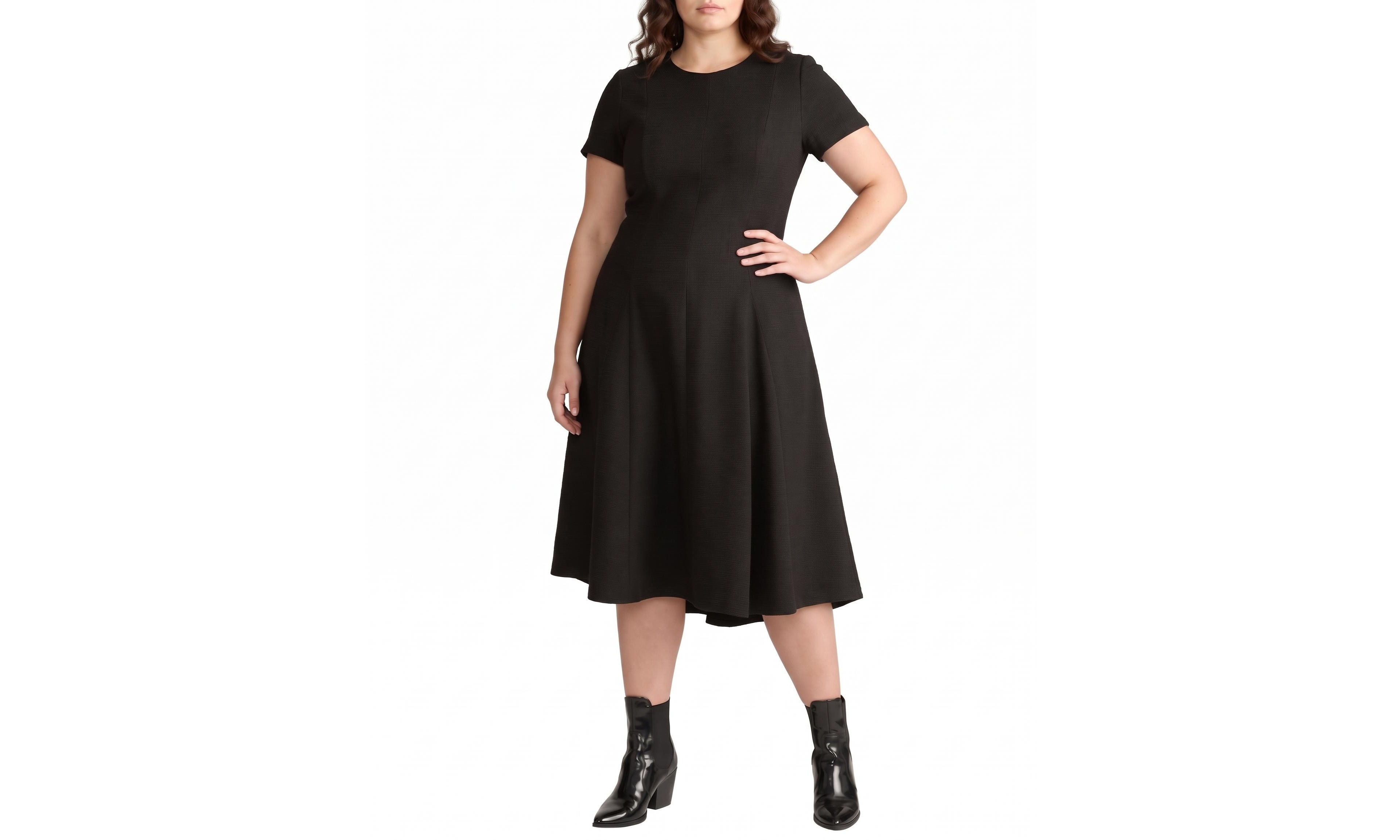 Universal Standard Plus Us x Abisola Ponte Tweed Midi Dress