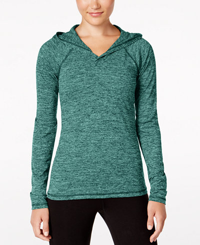 Ideology Rapidry Heathered Performance Hooded Top, Only at Macy's