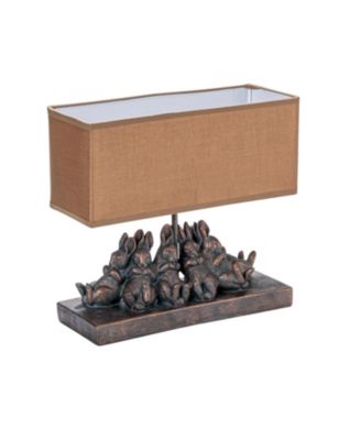 Resin Rabbit Table Lamp with Rectangle Linen Shade, Finish