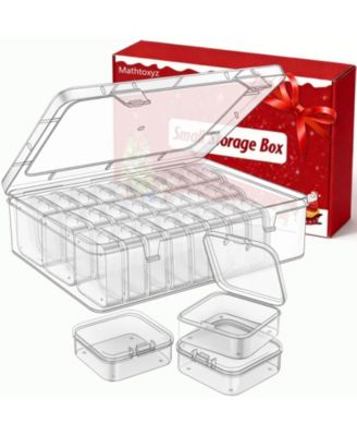 Plastic Bead Organizer Box Set Hinged Lid Craft Storage Cases