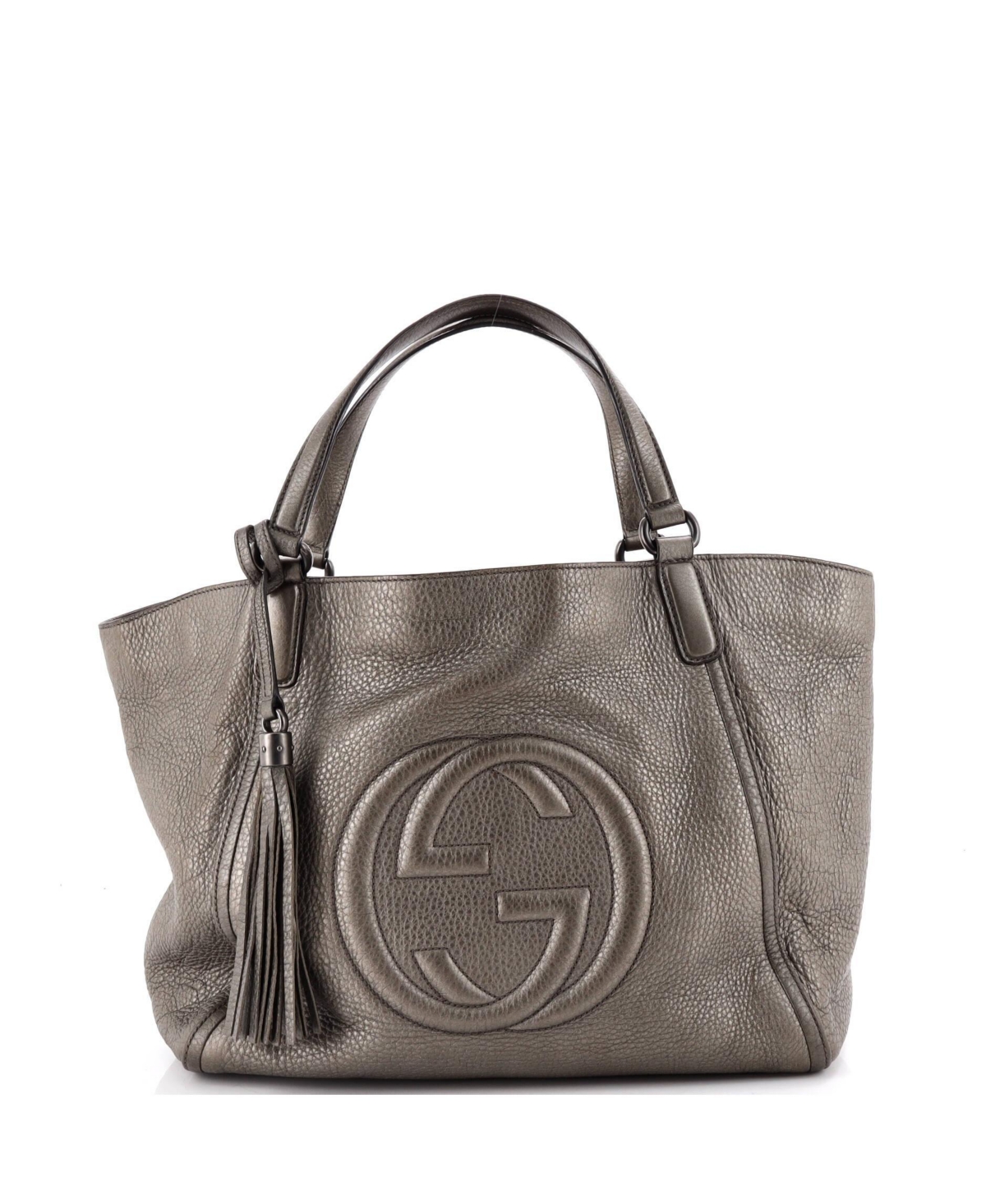 Pre-Owned Gucci Medium Soho Leather Shoulder Bag - Grey