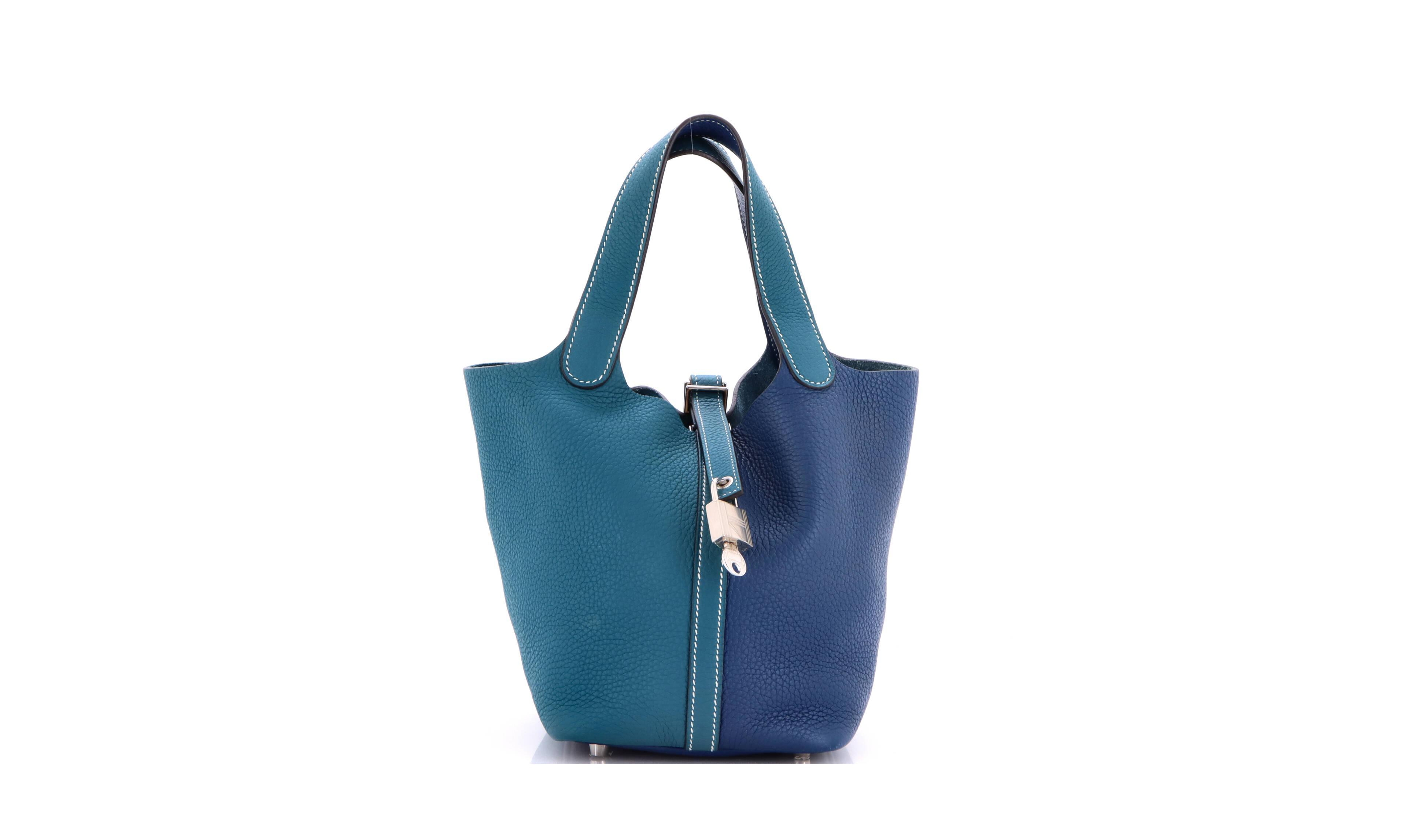 Pre-Owned Hermes Pm Picotin Lock Bag Bicolor Clemence