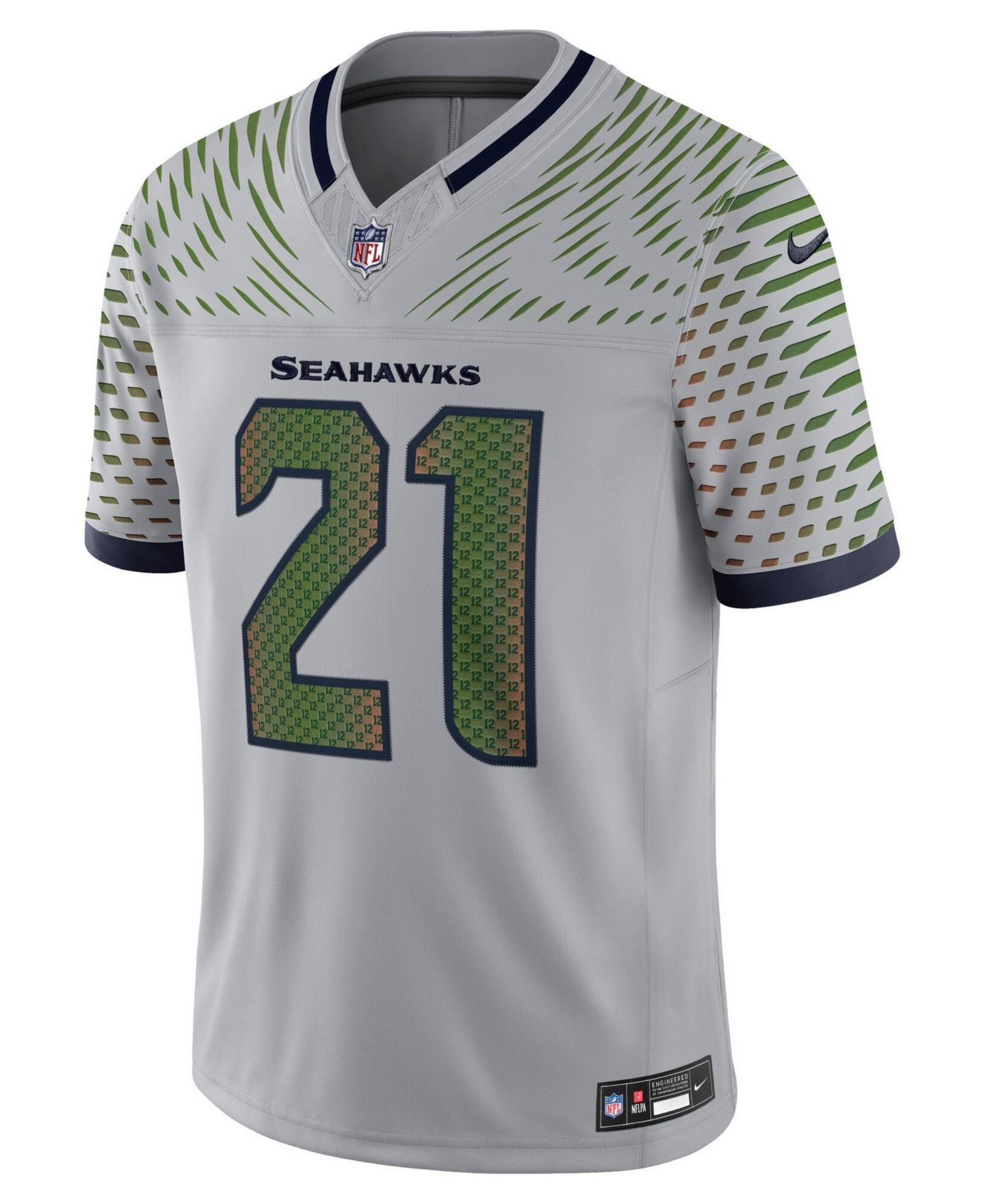 Мужской топ Nike Devon Witherspoon Gray Seattle Seahawks Rivalries Collection Stitched Limited Jersey — фото 2