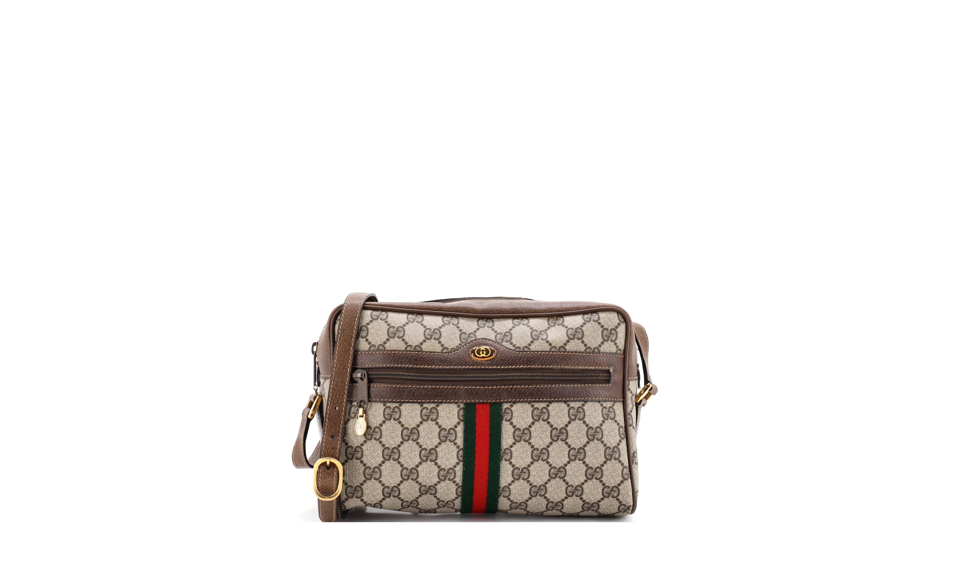 Pre-Owned Gucci Small Ophidia Shoulder Bag Gg Coated Canvas