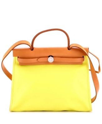 Pre-Owned Hermes 31 Herbag Zip Berline Vache Canvas and Leather