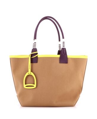 Pre-Owned Hermes 28 Sac Steeple Tote Toile with Leather