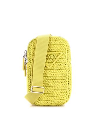 Zip Phone Holder Crossbody Bag Raffia
