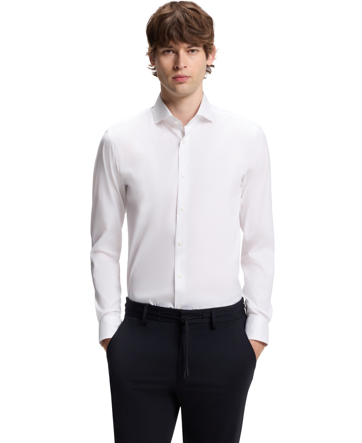 Boss by Hugo Boss Men's Slim-Fit Easy-Iron Dress Shirt - White