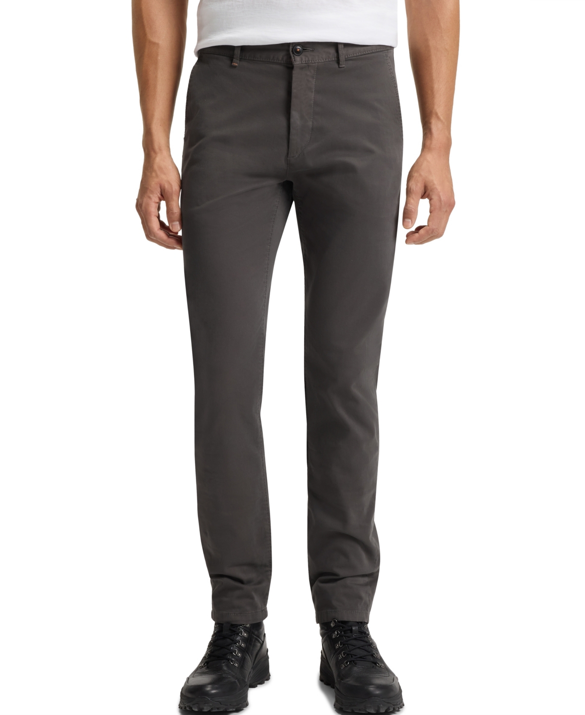 Boss by Hugo Boss Men's Stretch-Cotton Satin Slim-Fit Chinos - Gray