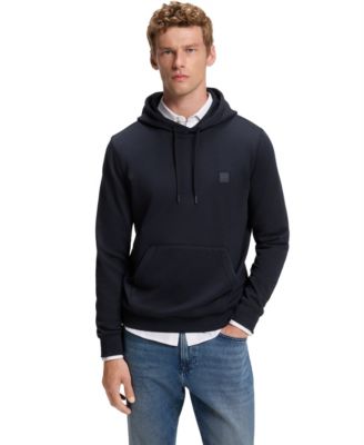 Men's Regular-Fit Cotton Terry Logo Patch Hoodie