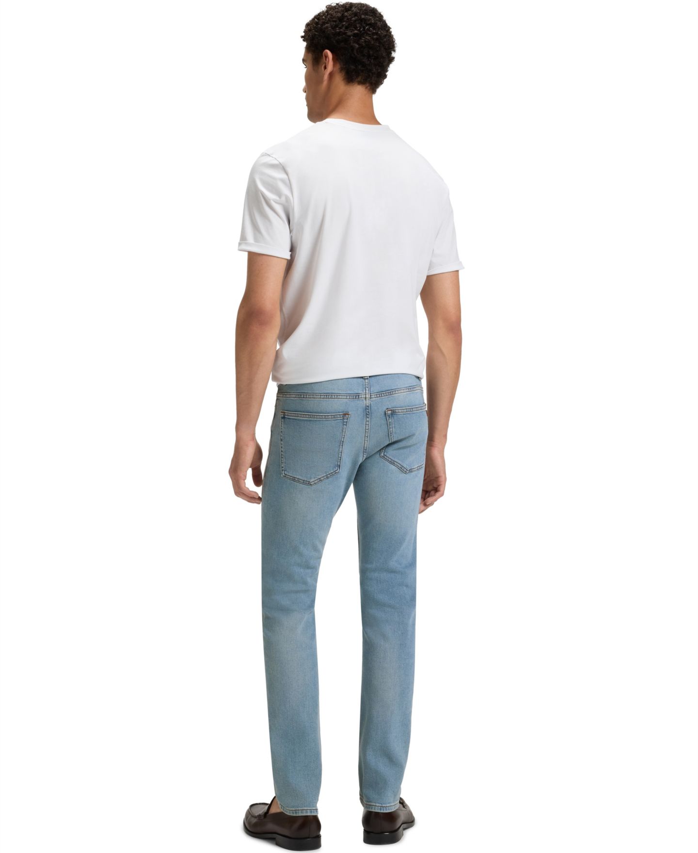 Мужские джинсы Hugo Boss Comfort-Stretch Delaware Slim-Fit, цвет: Синий — фото 8