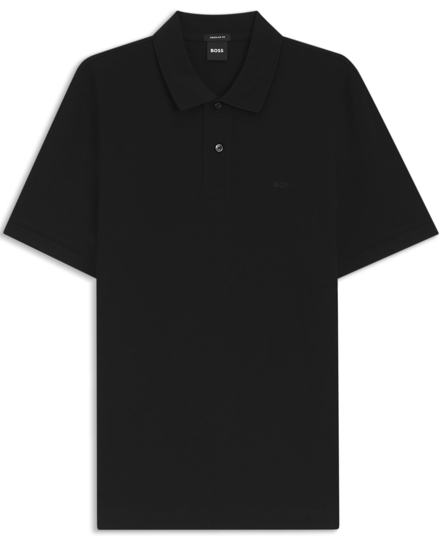 Мужское поло Hugo Boss Cotton Piqué Pallas Regular-Fit Polo Shirt, цвет: Чёрный — фото 7