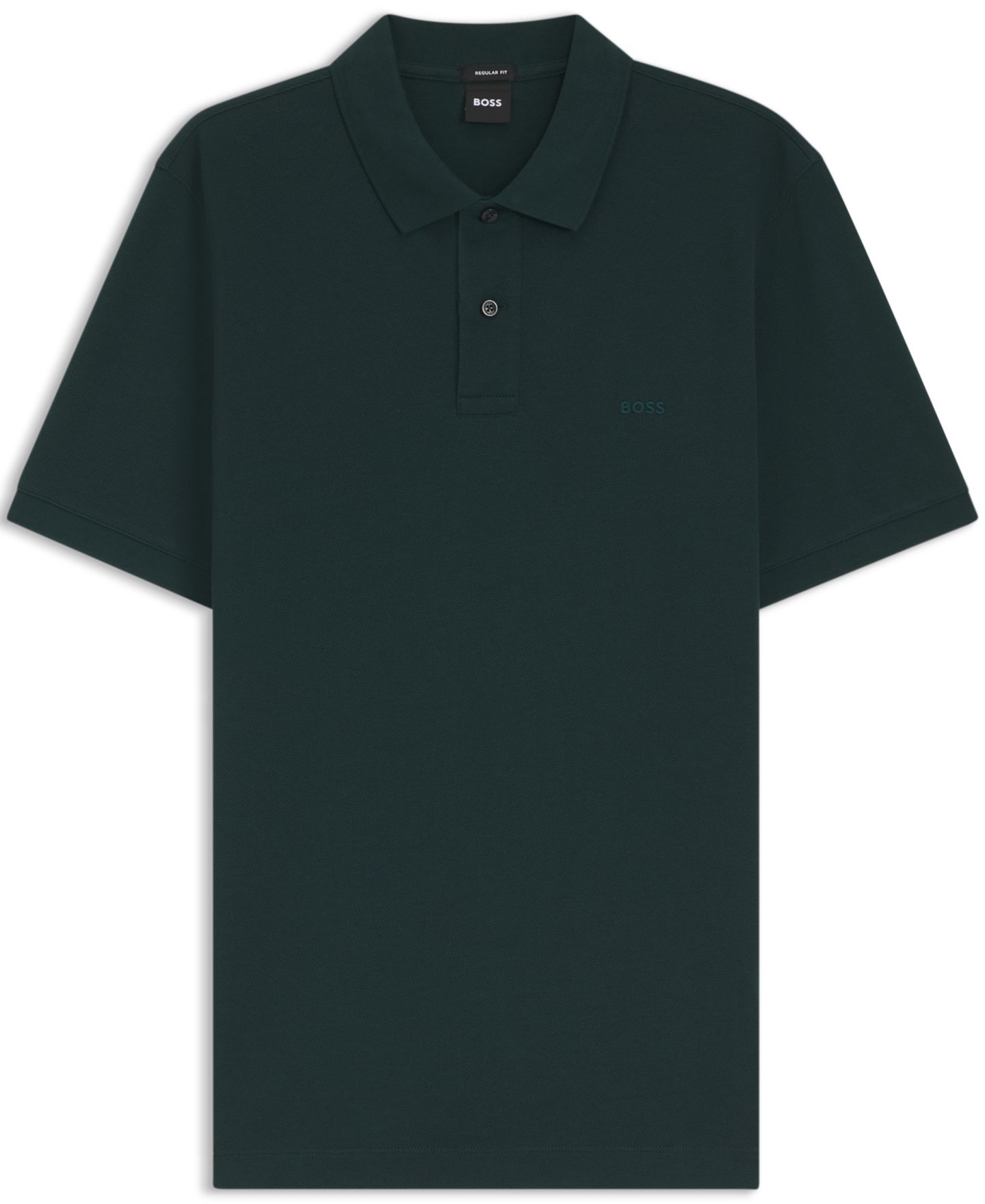Мужское поло Hugo Boss Cotton Piqué Pallas Logo Polo Shirt, цвет: Зелёный — фото 3