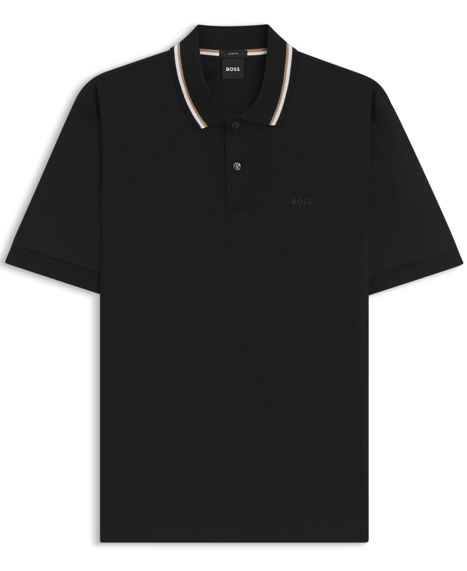 Men's Cotton Slim-Fit Striped Collar Polo Shirt