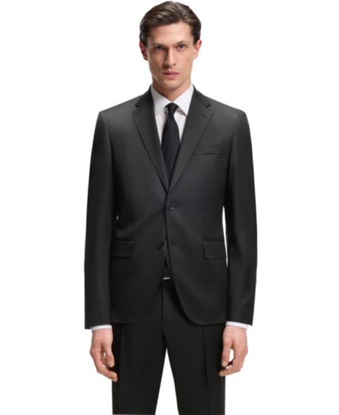 Мужской пиджак Hugo Boss Virgin-Wool Serge Suit, цвет: Чёрный