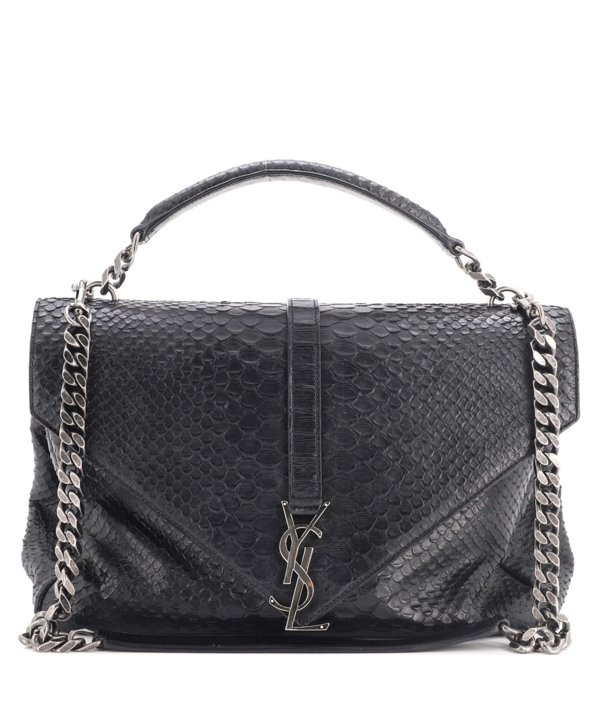 Pre-Owned Saint Laurent Large Classic Monogram College Bag Embossed Leather