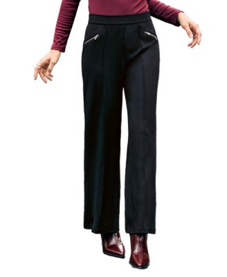 Women's High-Waist Wide-Leg Zip-Pocket Pants