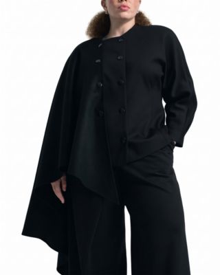Plus Size Abisola Double-Face Wool-Blend Draped Cape