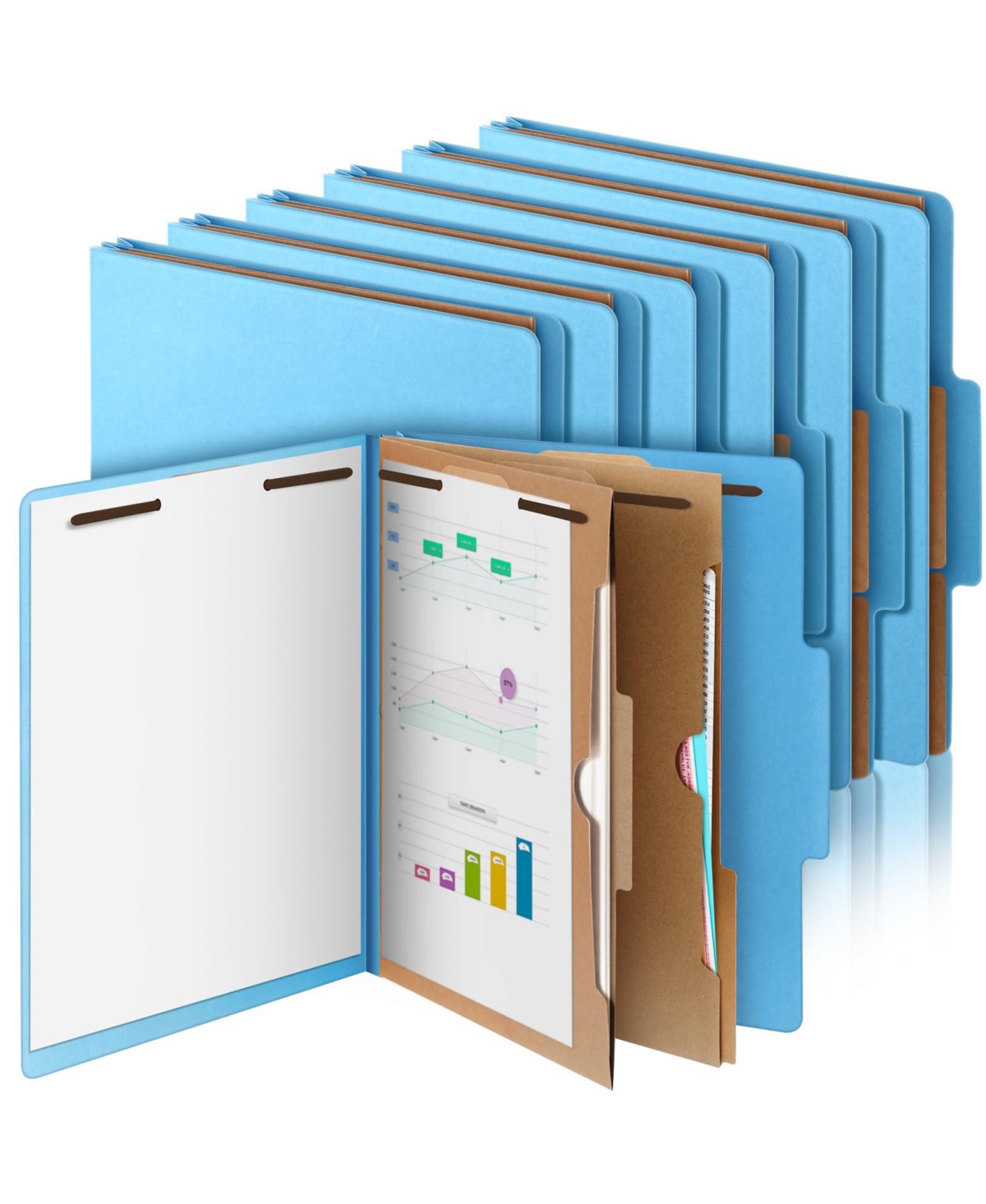 Four Candies 24 Pocket Classification Folders Letter Document Organizer