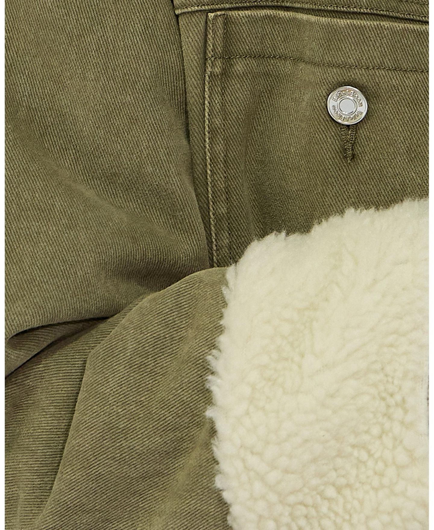 Женское пальто Belle & Bloom Chill Rider Denim Shearling, цвет: Оливковый — фото 5