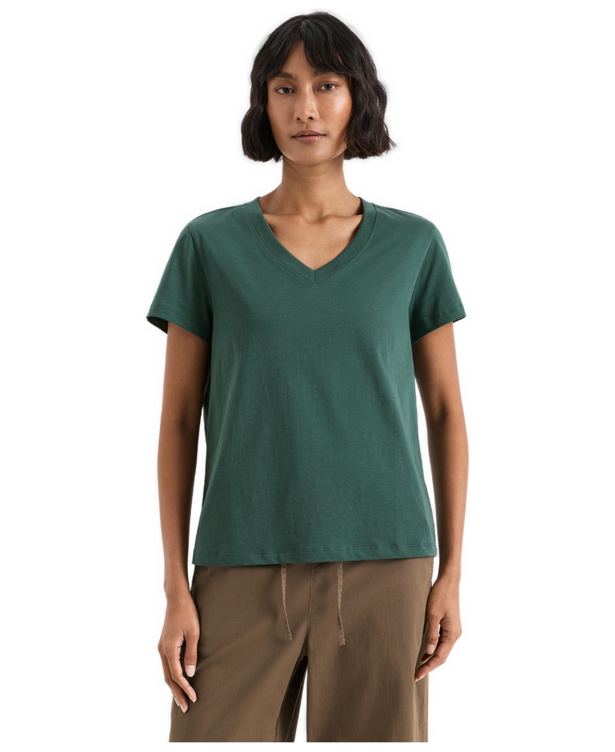 Pact Women's Organic Cotton Essential V-Neck Tee - Juniper