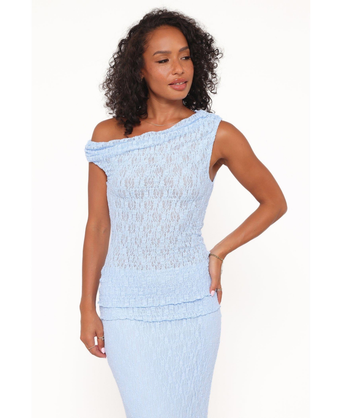 Petal and Pup Women's Faeriel Off Shoulder Lace Knit Top